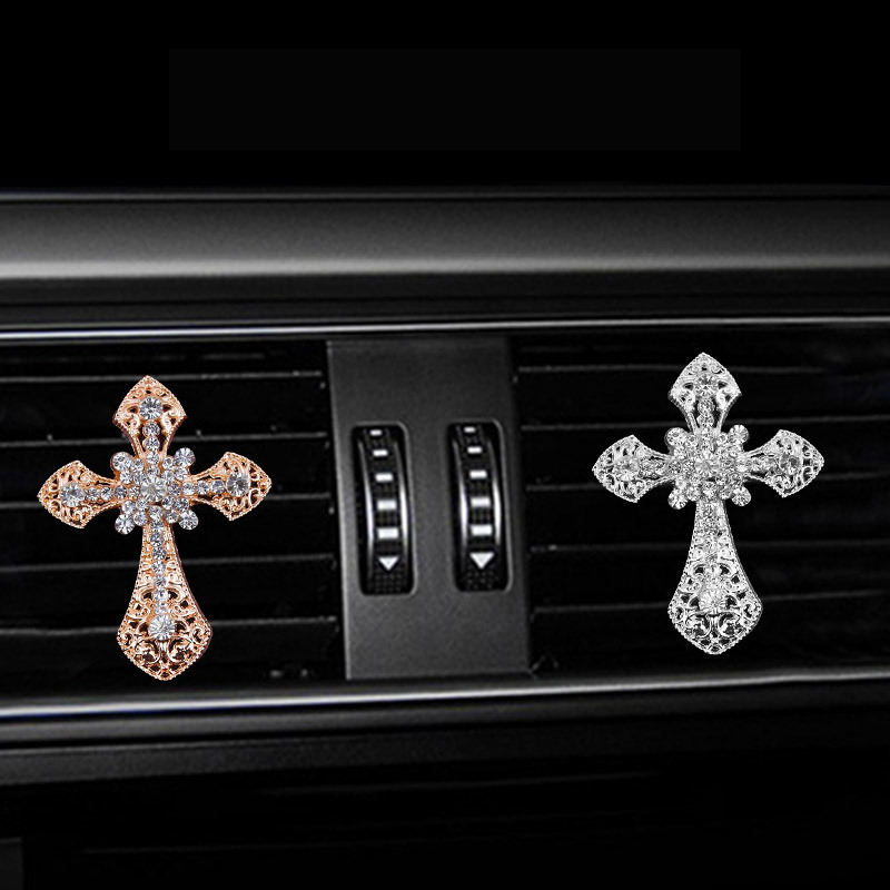Perfume Fragrance Outlet - Inlaid diamond cross style car Air