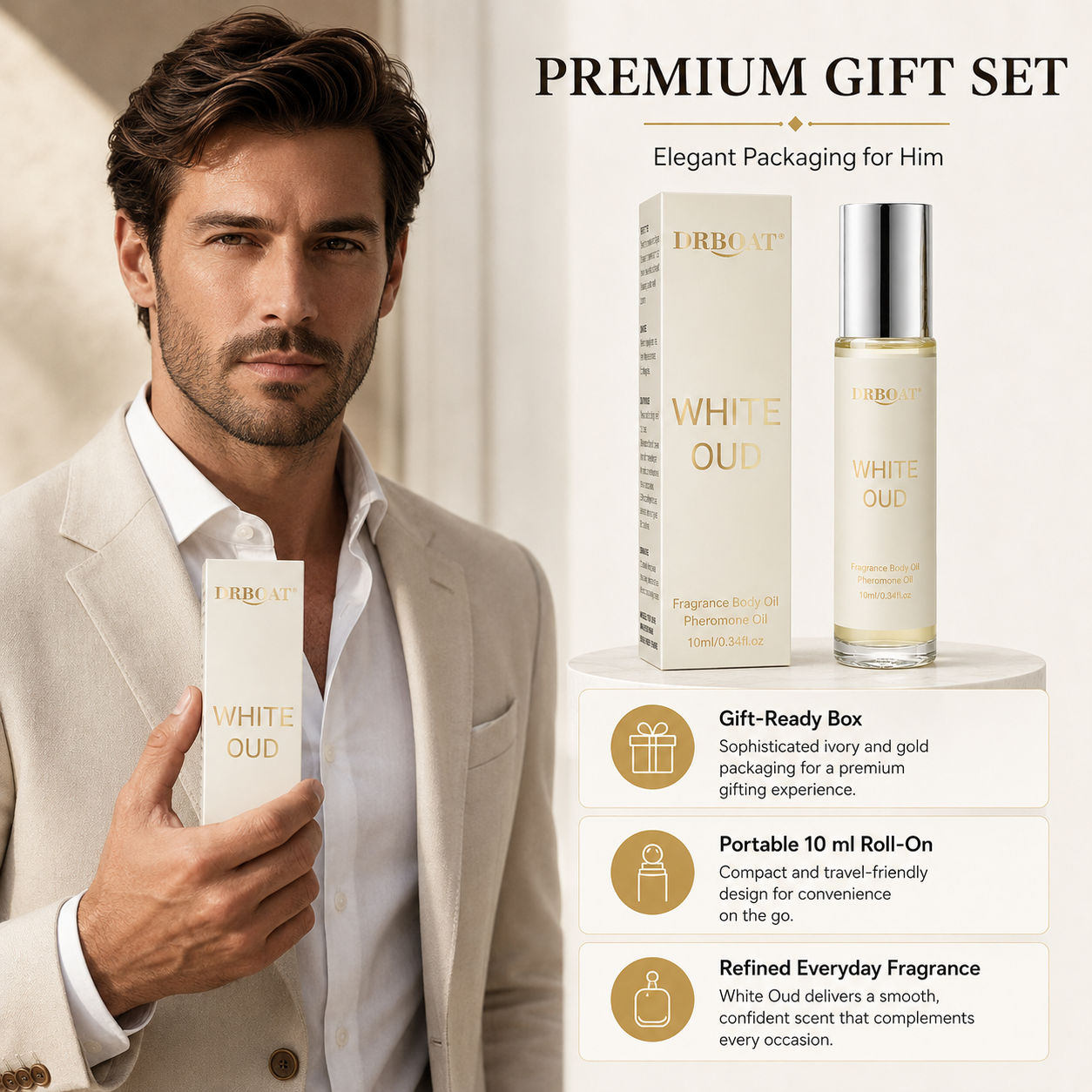 Perfume Fragrance Man - Men Roll-on Perfume Oil,Fresh Citrus White