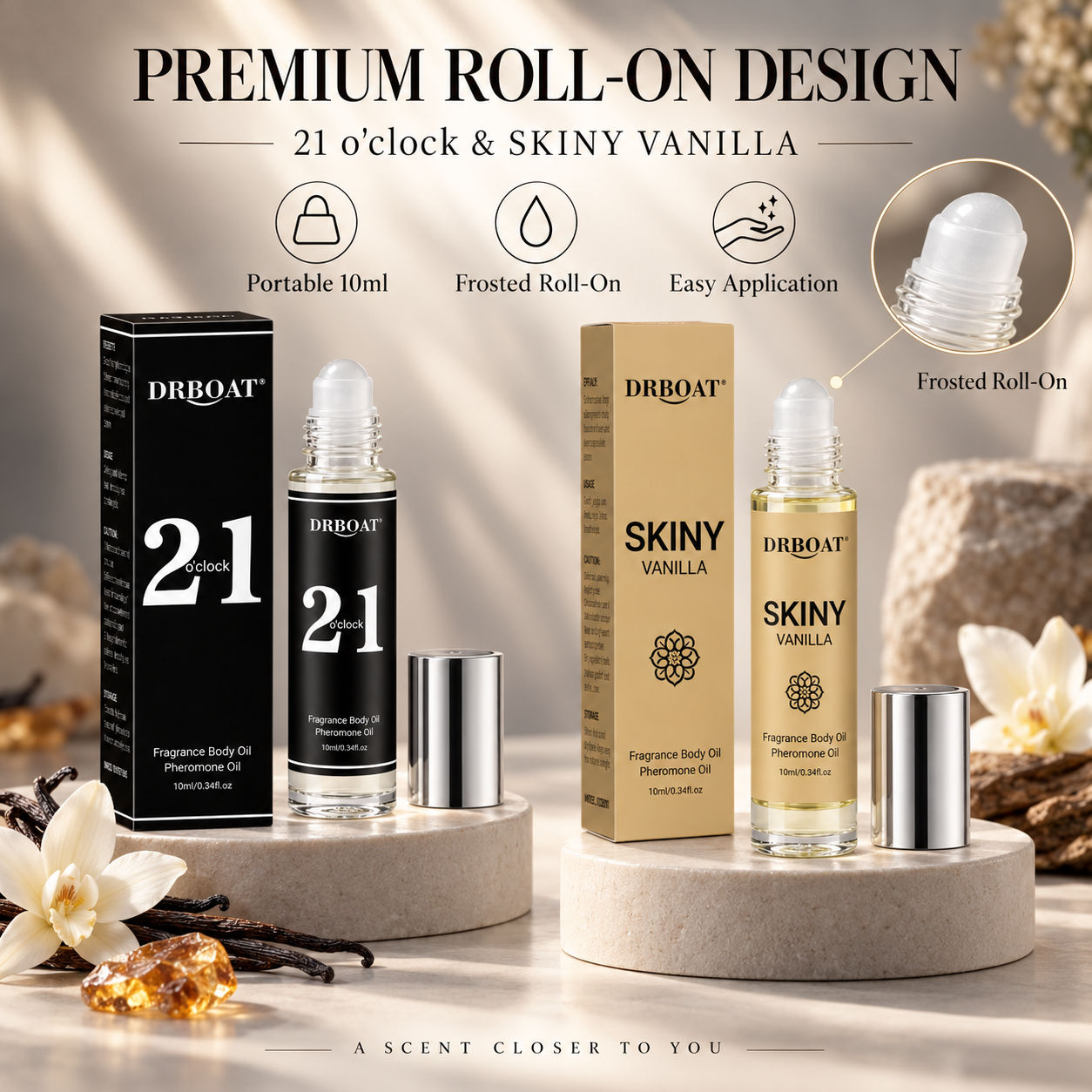 Perfume Fragrance Vanilla - Men Roll On Perfume Oil, Caramel